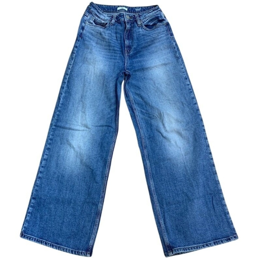 BP Nordstrom High Rise Baggy Wide Leg Jeans Medium Wash Blue 27 BP502938MI